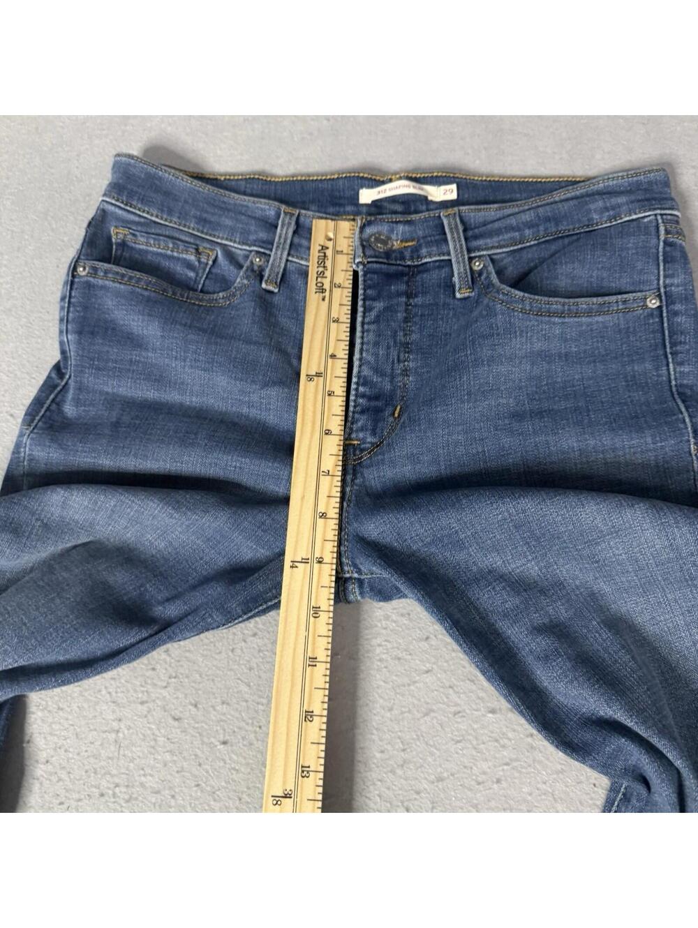 Levis 312 Shaping Slim Jeans Womens 29 Blue Denim Mid Rise Slim Straight Stretch - Picture 10 of 16